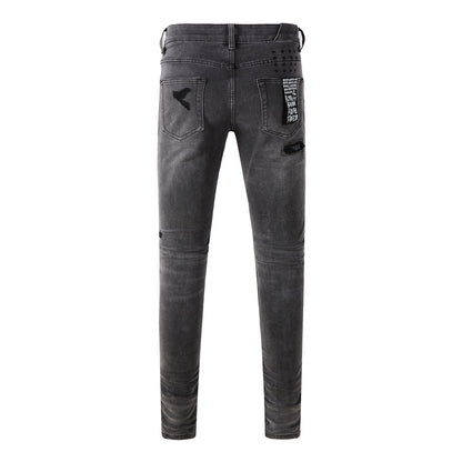 Pantalones vaqueros negros Essential Denim con parche de logotipo 3010