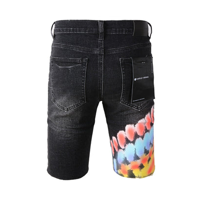 Short en jean noir 5085 au design épuré pour un look d'été stylé 