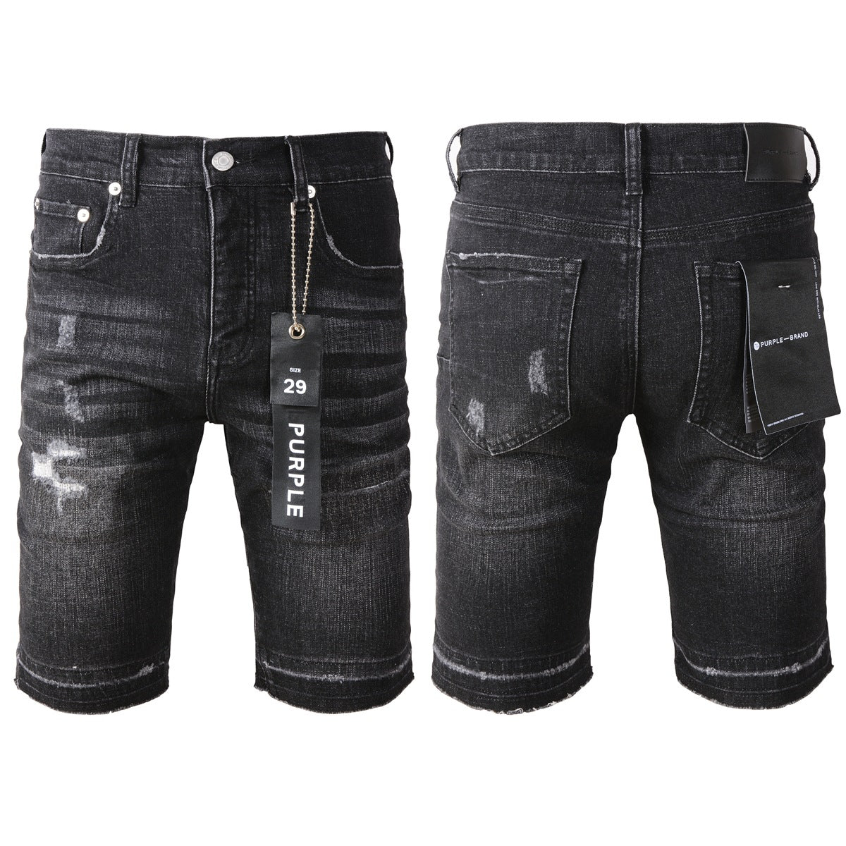 Short en jean noir 5083 au design épuré et moderne pour l'été 