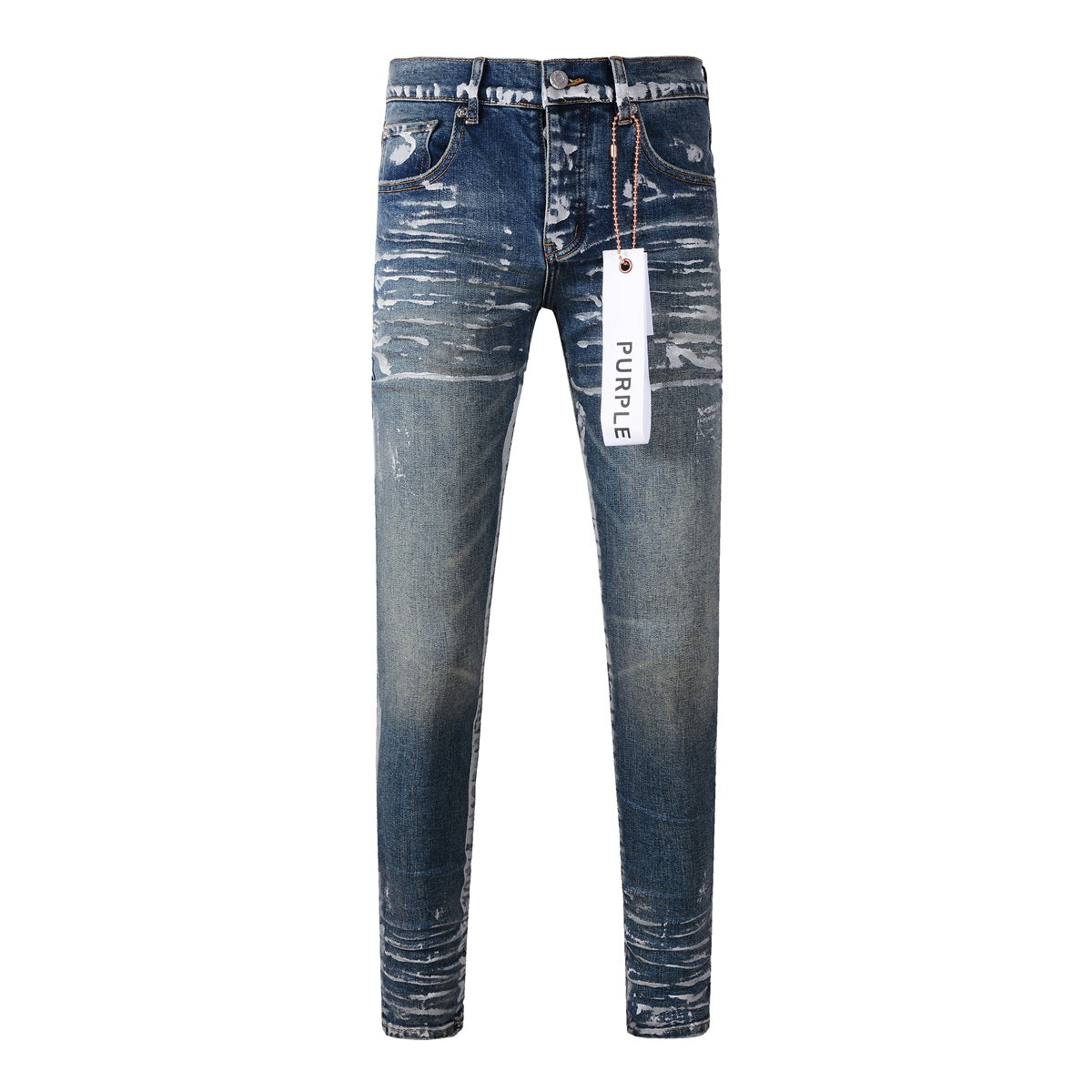 Jeans avec peinture claire et foncée, tendance mode vieillie, haut 9040 