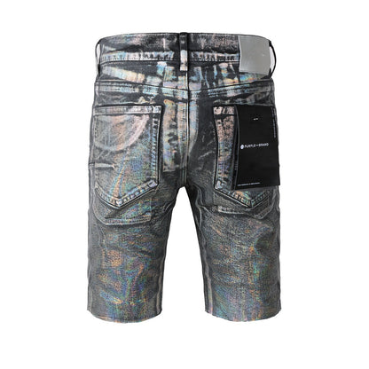 New Jeans Men Personality Trend Fashion Coating Jean Shorts 5028