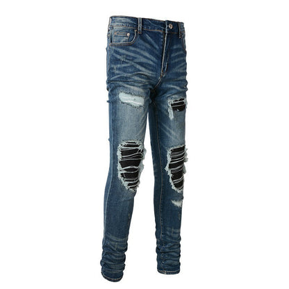 Jeans tendance High Street Jeans Beggar déchirés pour hommes à la mode 