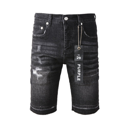 Short en jean noir 5083 au design épuré et moderne pour l'été 