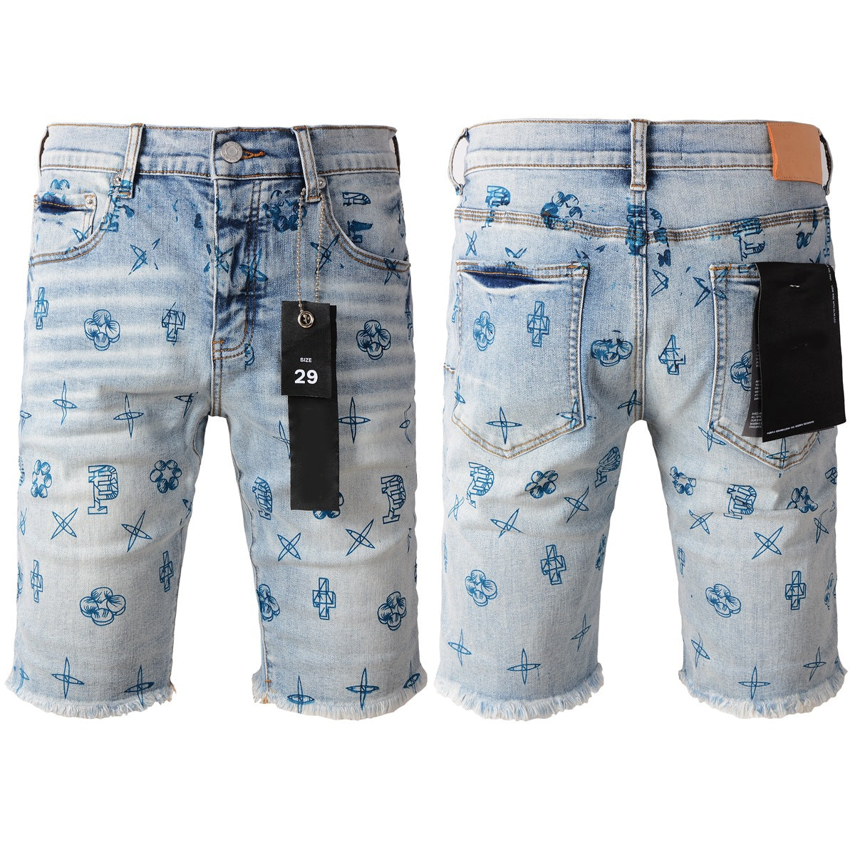 Shorts de Jean Azul 5063 con Diseño Estampado Azul 