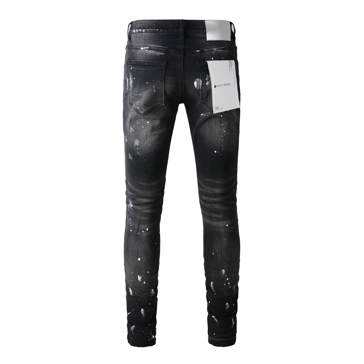 Jeans Purple Brand With High Street Black Paint Distressed (9002-7025) Fashion Pants