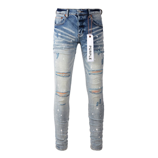 Pantalones vaqueros de moda High Street Blue Distressed New Trend 9003 