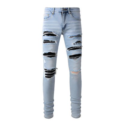 1307 Skinny Biker Jeans for Men Denim, High-Quality Slim Fit Straight Leg Trousers