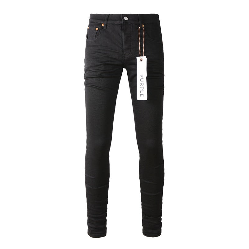 Jean noir vieilli pour homme, genoux déchirés, style urbain, mode Nwt 9023 