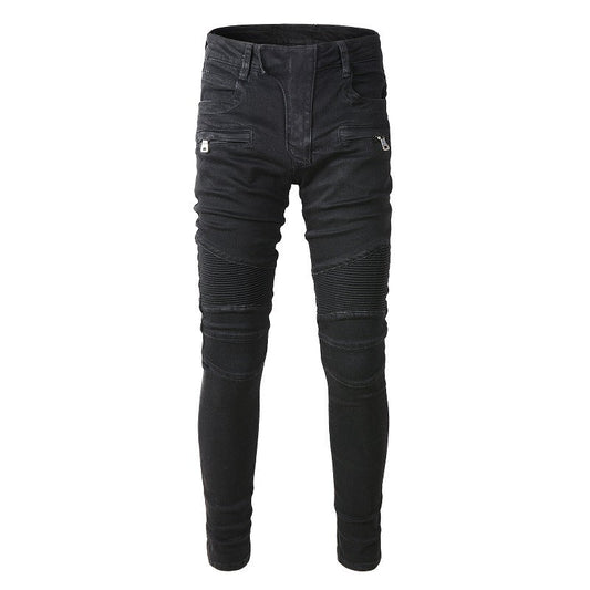 Pantalon slim extensible multi-poches High Street Trend avec plis aux genoux Locomotive Jeans 964 