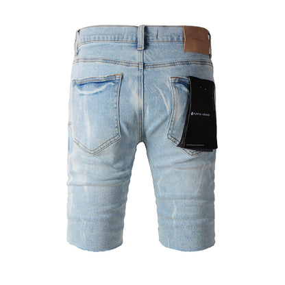 Short en jean bleu vieilli 5069 avec détails déchirés tendance 