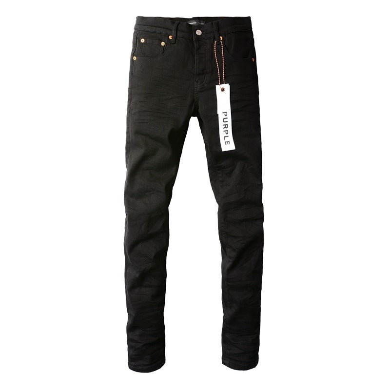 Jean noir vieilli pour homme, genoux déchirés, style urbain, mode Nwt 9023 