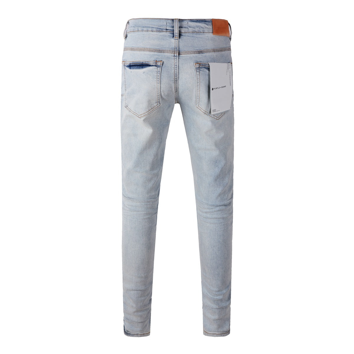 9048 Jeans pitillo morados para hombre con detalle roto - Pantalones de motociclista de mezclilla de moda con parches y diseño estampado Jeans morados 