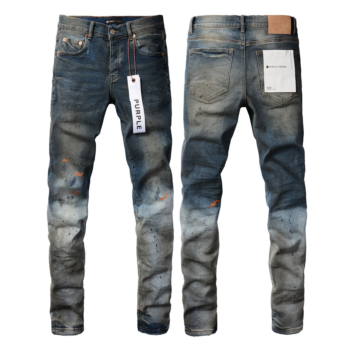 Jean déchiré violet pour homme, pantalon en denim slim skinny, jean évasé de créateur pour homme 9009 