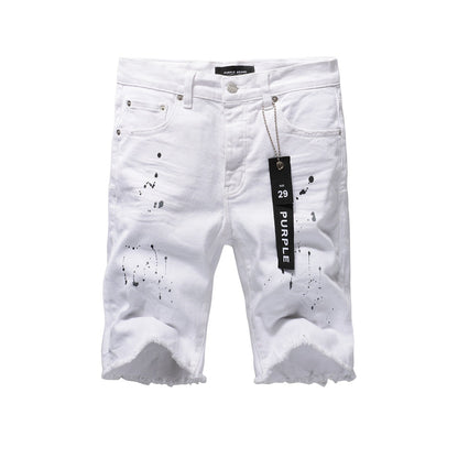 Le nouveau jean tendance pour homme avec trou pour la mode et le short en jean blanc 5021 