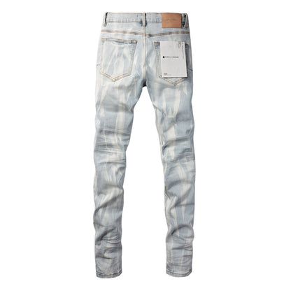 Pantalones vaqueros High Street Slim Fit Tie Dyed Wash personalizados (7017-9017) 