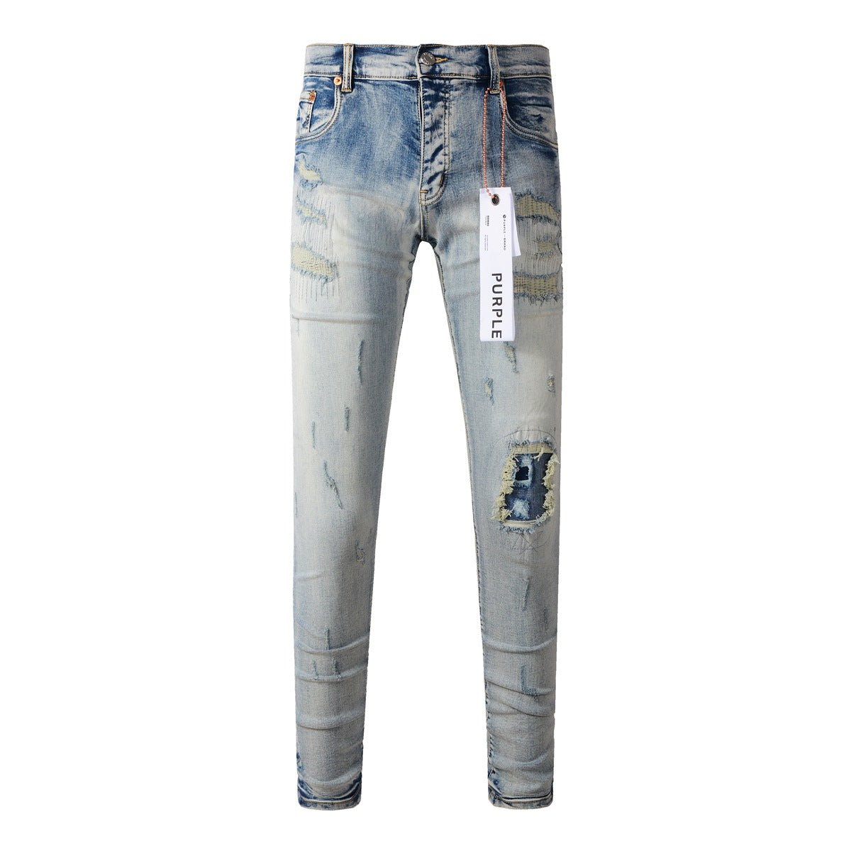 Nouveau jean bleu vintage à la mode déchiré 9050