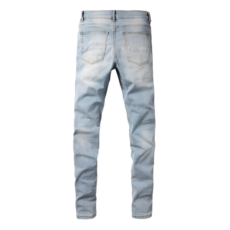 1307 Skinny Biker Jeans pour hommes Denim, pantalon coupe slim coupe droite de haute qualité 