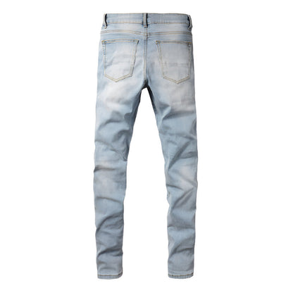 1307 Skinny Biker Jeans for Men Denim, High-Quality Slim Fit Straight Leg Trousers