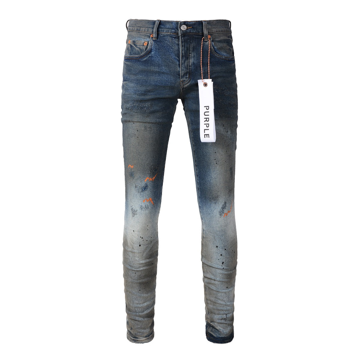 Pantalones vaqueros morados rotos para hombre, pantalones vaqueros ajustados y ajustados, pantalones vaqueros acampanados de diseñador para hombre 9009 