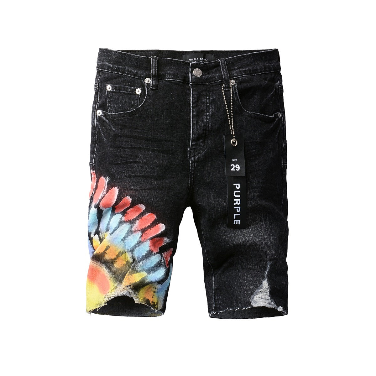 Short en jean noir 5085 au design épuré pour un look d'été stylé 