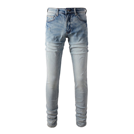 895 European and American Trendy Brand High Street Jeans I Light Blue Men's Jeans Korean Version