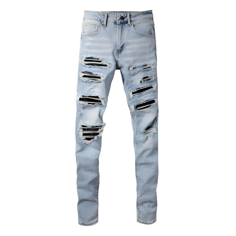 1307 Skinny Biker Jeans pour hommes Denim, pantalon coupe slim coupe droite de haute qualité 