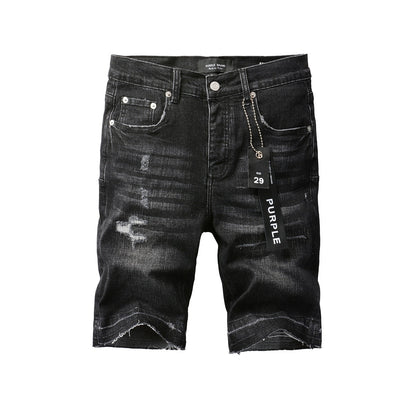 Short en jean noir 5083 au design épuré et moderne pour l'été 