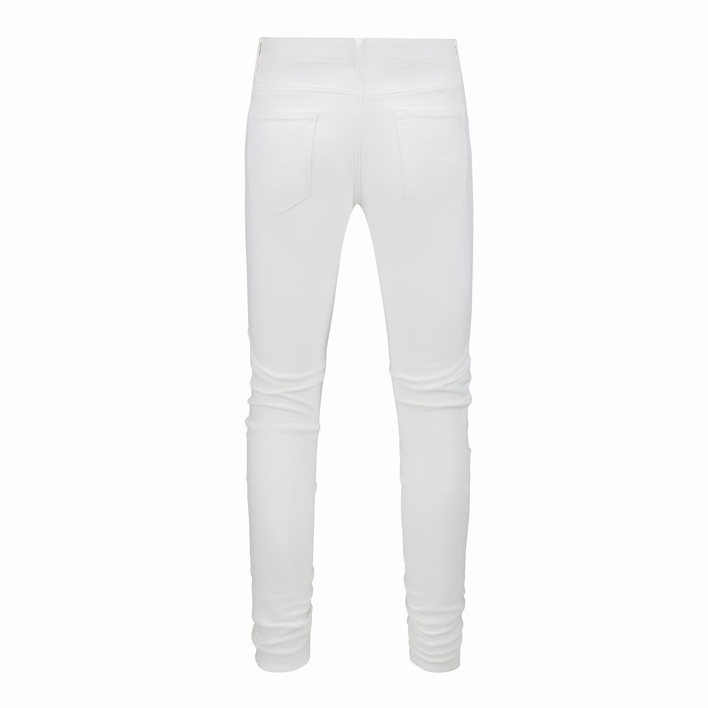 Jean moulant blanc pour homme avec strass et patchwork pour un style urbain 625 