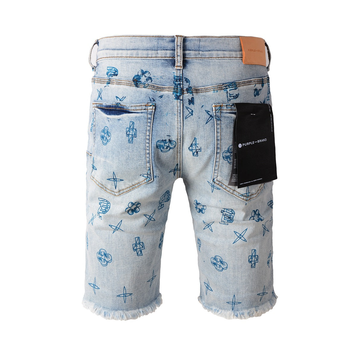 Blue Jean Shorts 5063 with Blue Print Design