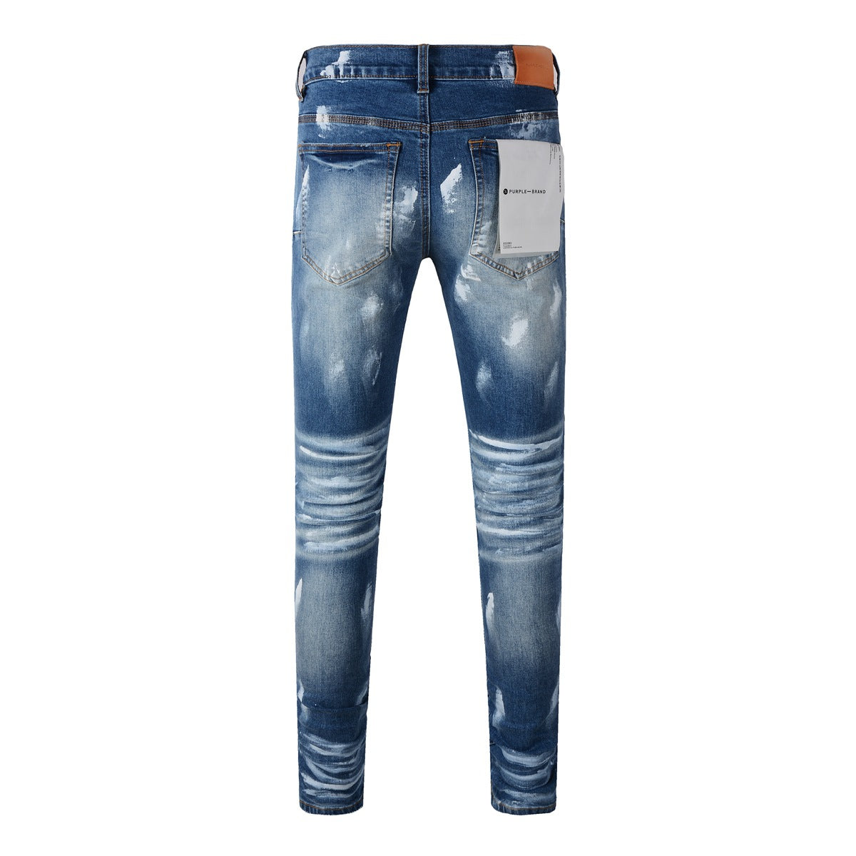 Pantalones vaqueros para hombre, pantalones vaqueros para hombre, pantalones vaqueros negros ajustados de diseñador, pegatinas de lavado claro, rotos para motocicleta (9062-9051) 